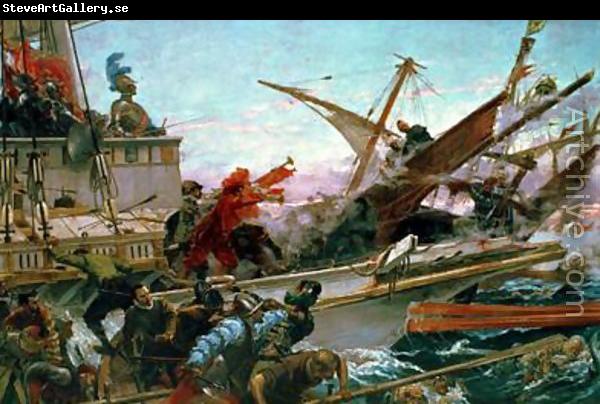 Juan Luna The Naval Battle of Lepanto of 1571 waged by Don John of Austria. Don Juan of Austria in battle, at the bow of the ship,